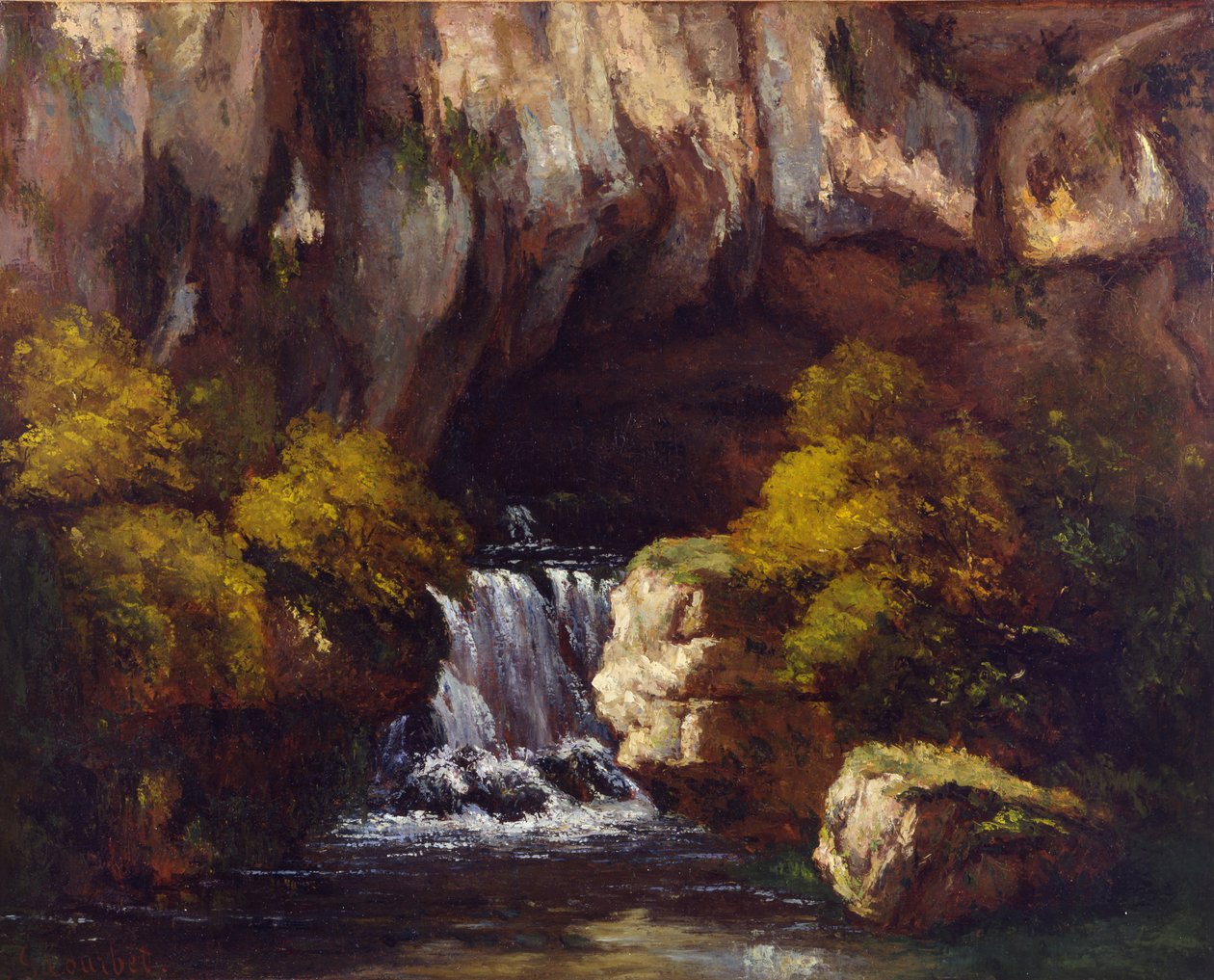 Jeskyně u řeky Loue od Gustave Courbet