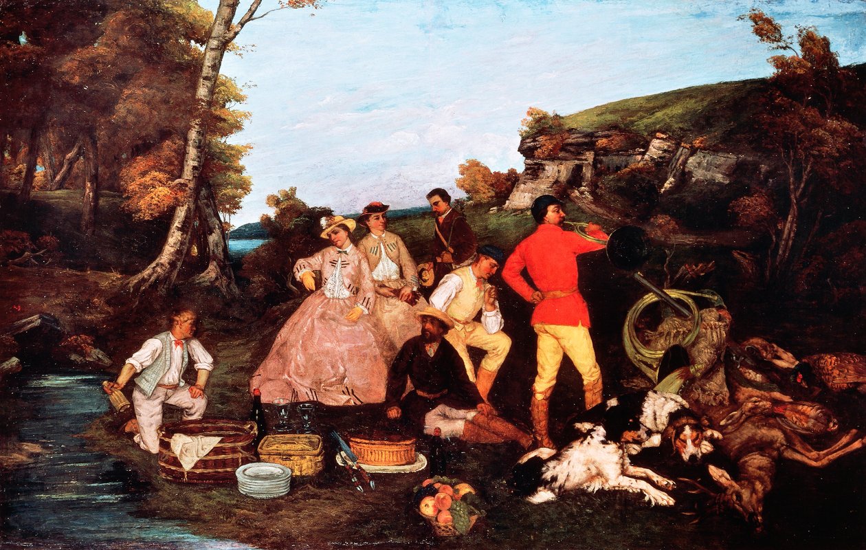 Hallali (Metsästysateria tai Hirven Hallali) od Gustave Courbet