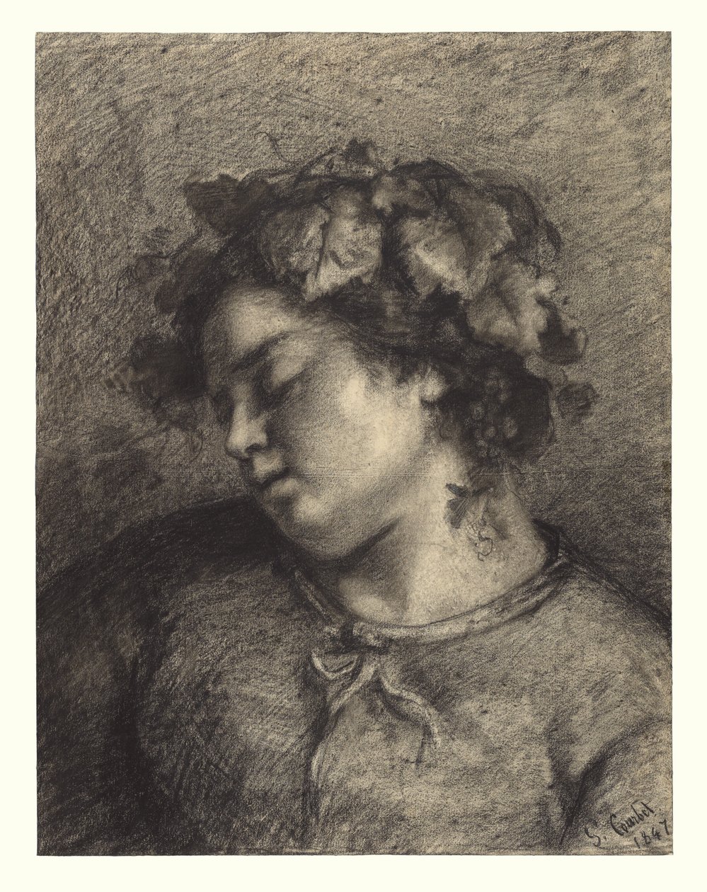 Hlava spící bakchantky od Gustave Courbet