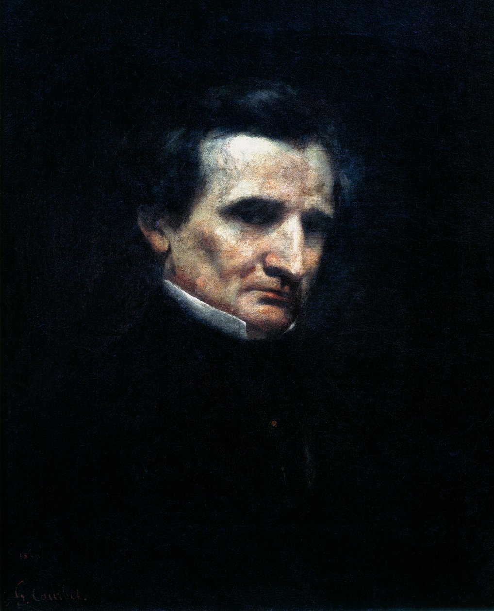 Hector Berlioz, francouzský romantický skladatel, 1850 od Gustave Courbet