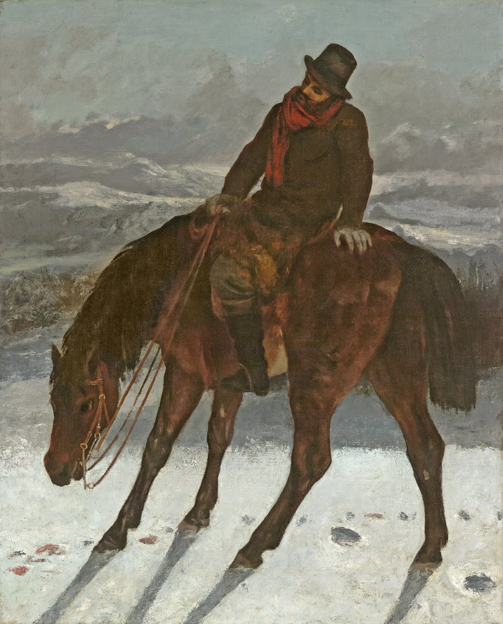 Lovec na koni, kolem roku 1864 od Gustave Courbet