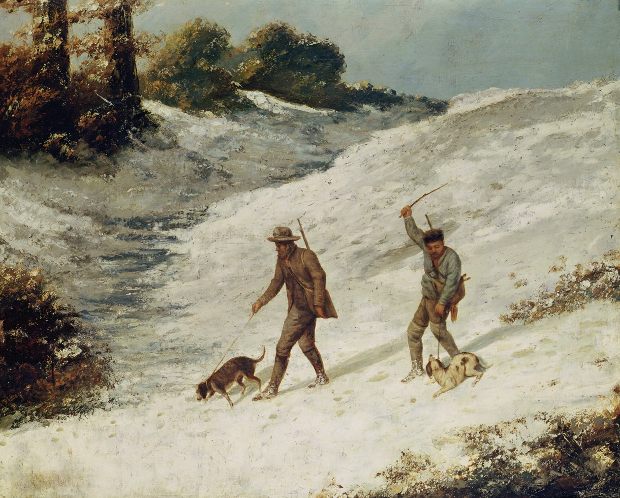 Lovci ve sněhu nebo Pytláci od Gustave Courbet