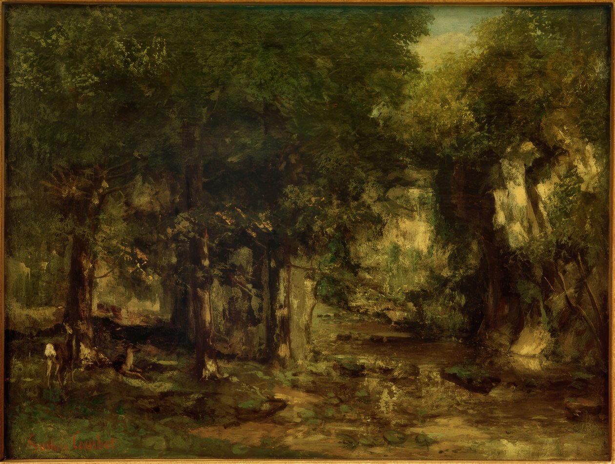Dodávka jelenů u potoka Plaisir-Fontaine od Gustave Courbet