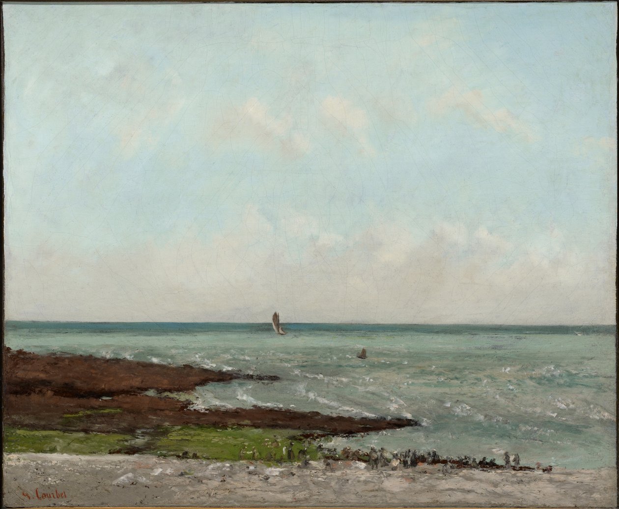 Prádelníčky při odlivu, Étretat od Gustave Courbet