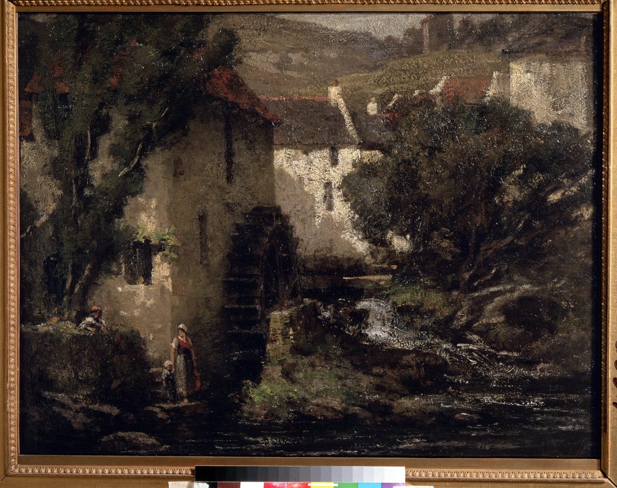 "Vodní mlýn" (Vodní mlýn) Obraz Gustava Courbeta (1819-1877) Pouchkinovo muzeum z 19. století od Gustave Courbet