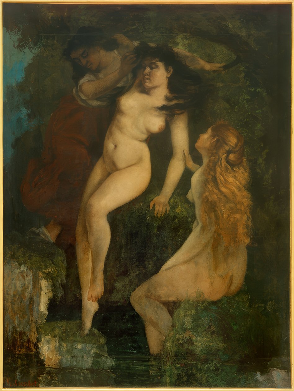 Tři lazebníci od Gustave Courbet
