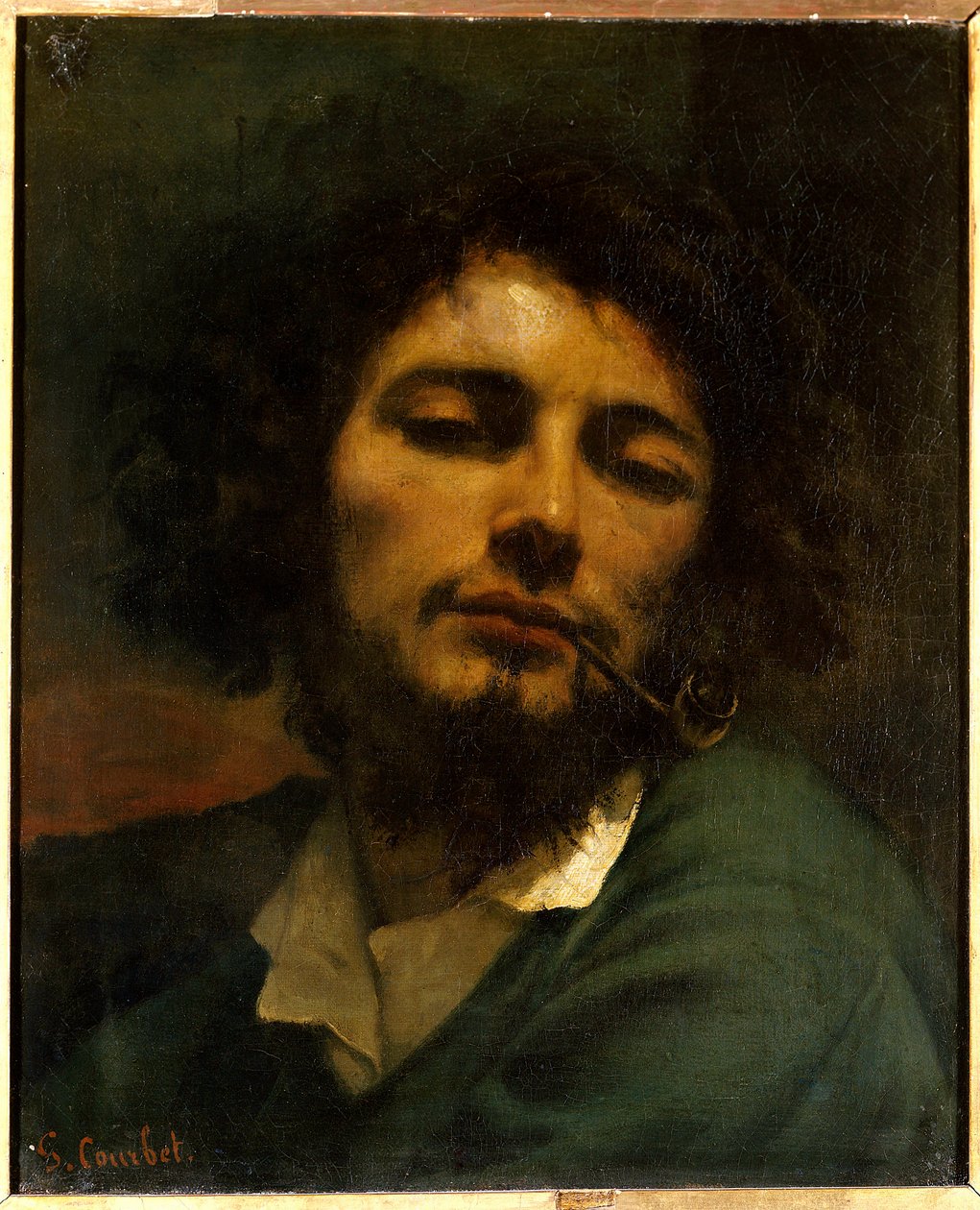 Muž má dýmku (v s/t 0,45 x 0,37), obraz Gustava Courbeta z roku 1849 (1819-1877) Montpellier. Muzeum Fabre. od Gustave Courbet