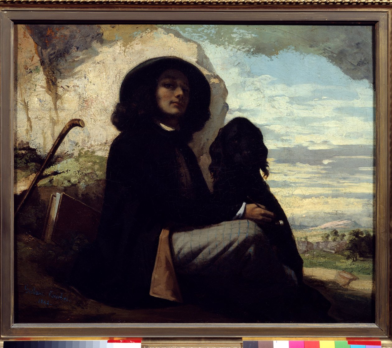 Autoportrét se svým psem od Gustava Courbeta (1819-1877) 1842 od Gustave Courbet