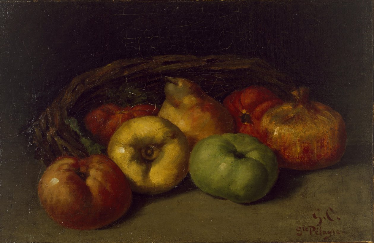 Zátiší s jablky, hruškami a granátovými jablky od Gustave Courbet