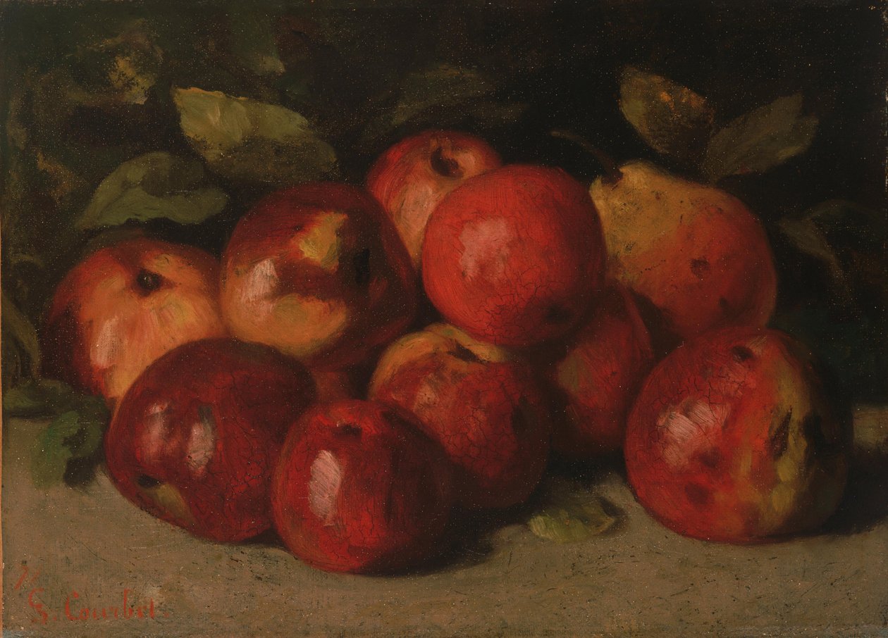 Zátiší s jablky a hruškou od Gustave Courbet