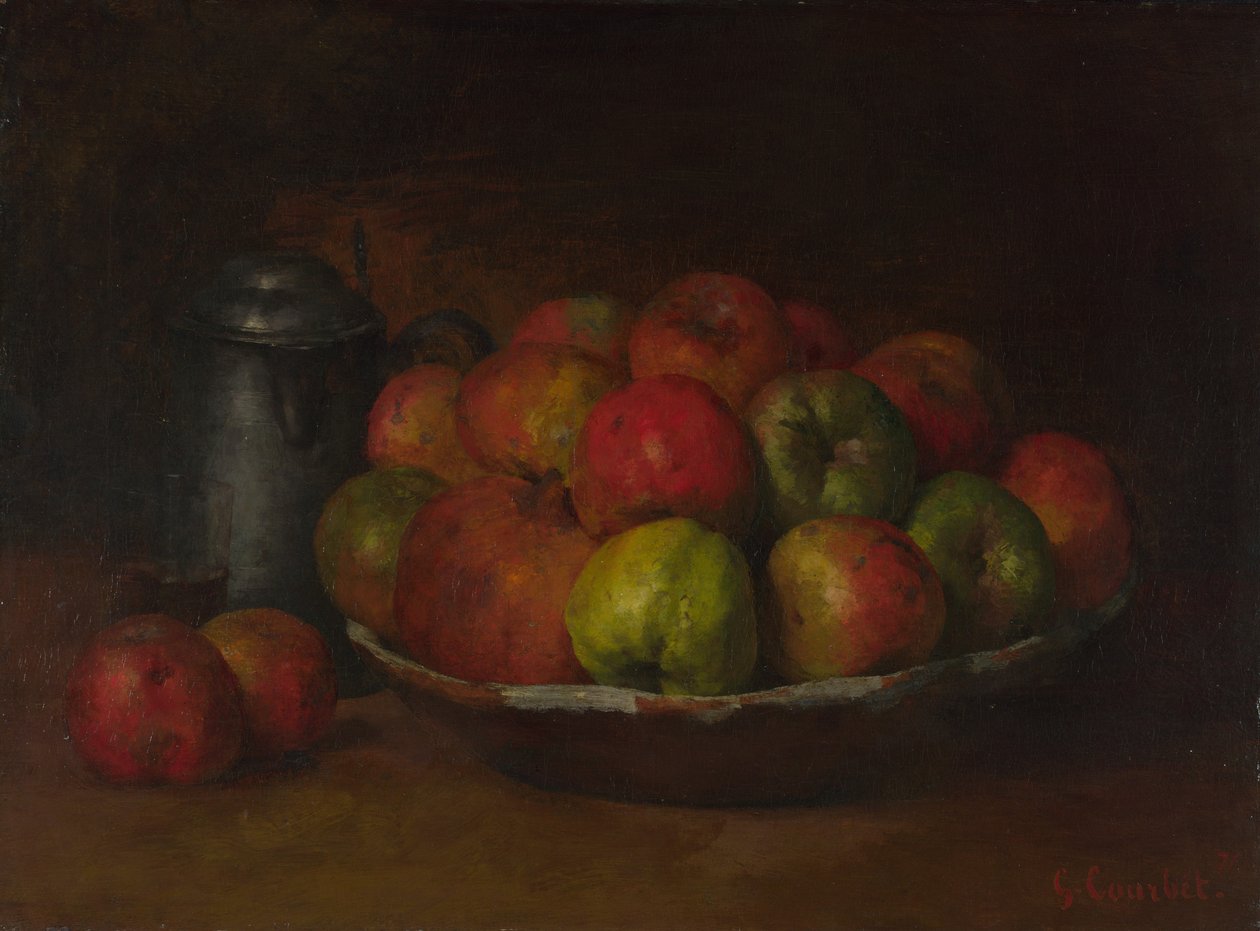 Zátiší s jablky a granátovým jablkem, 1871-1872 od Gustave Courbet