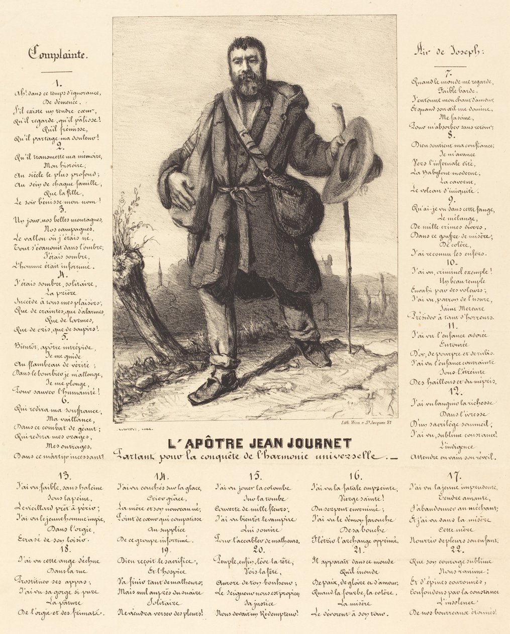 Apoštol Jean Journet se vydává za dobytím univerzální harmonie od Gustave Courbet