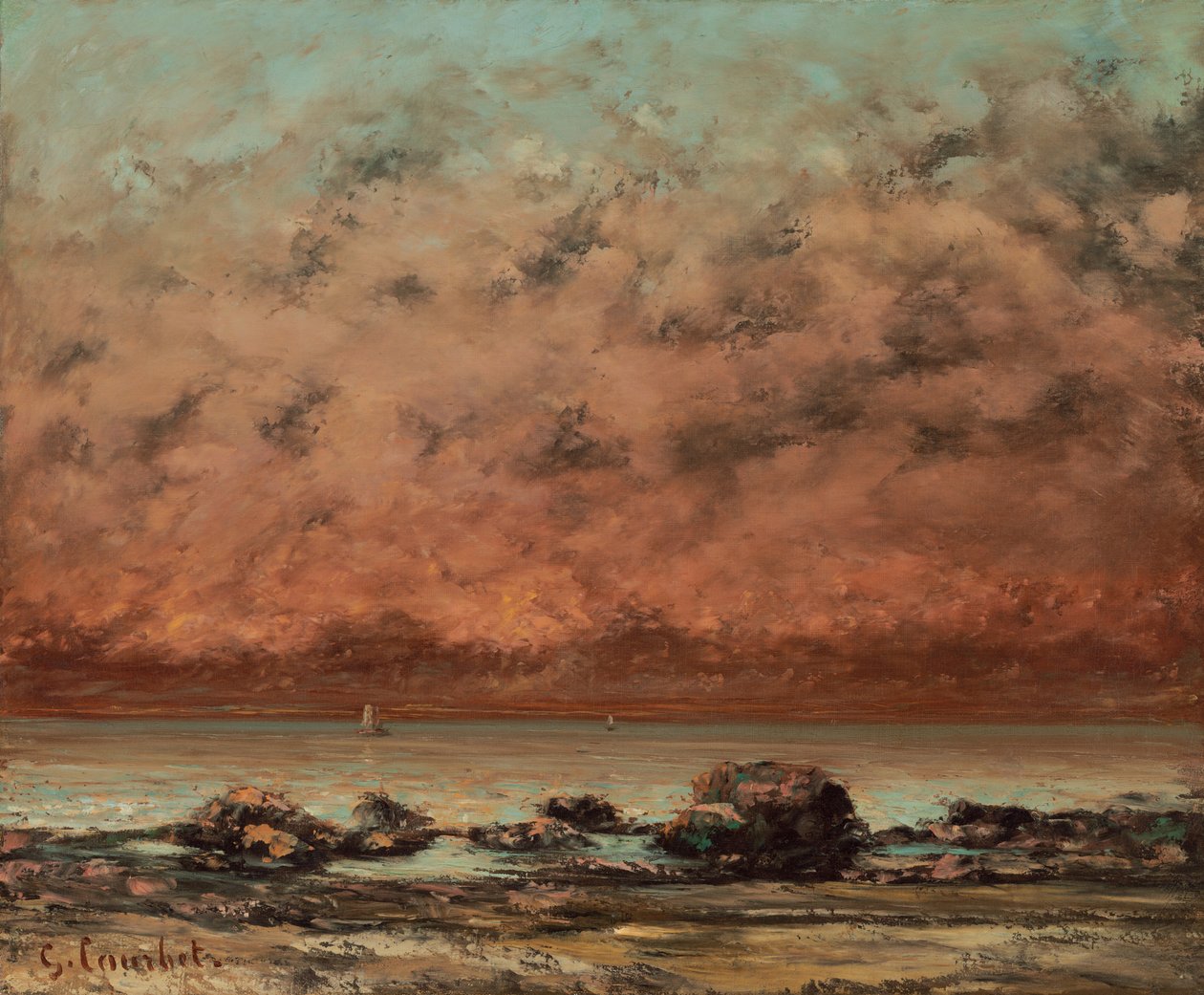 Černé skály v Trouville od Gustave Courbet