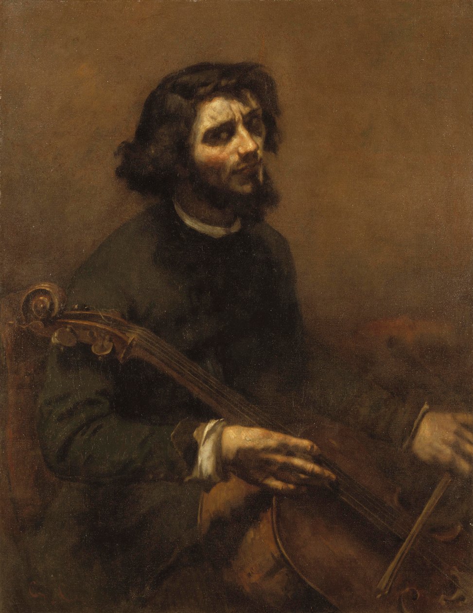 Violoncellista (autoportrét), 1847 od Gustave Courbet