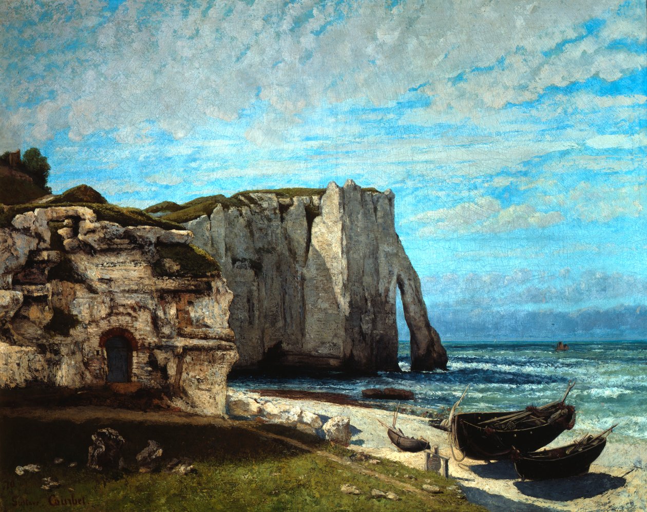 Cliffs of Etretat po bouřce, 1870. od Gustave Courbet