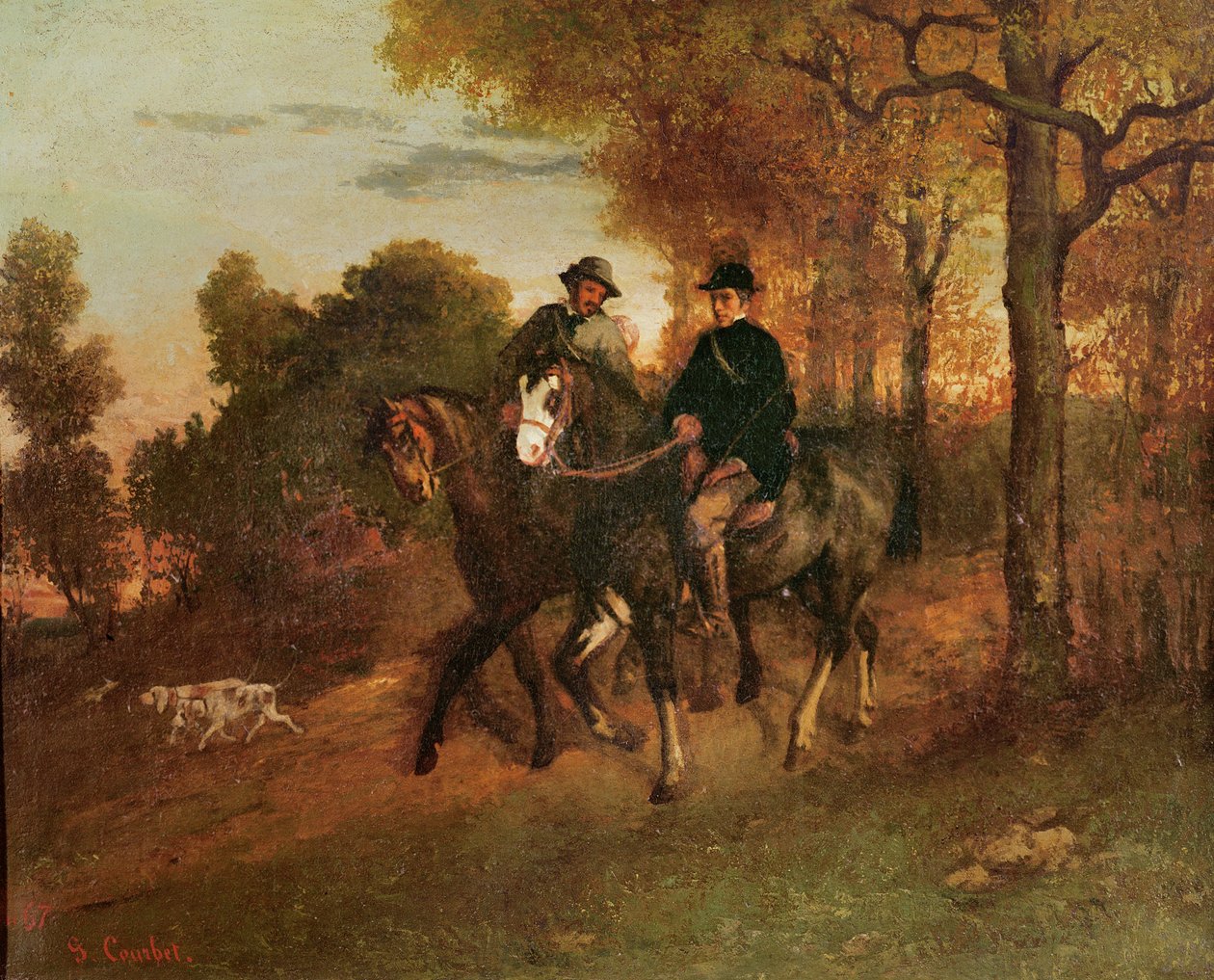 Návrat z lovu, 1857 od Gustave Courbet