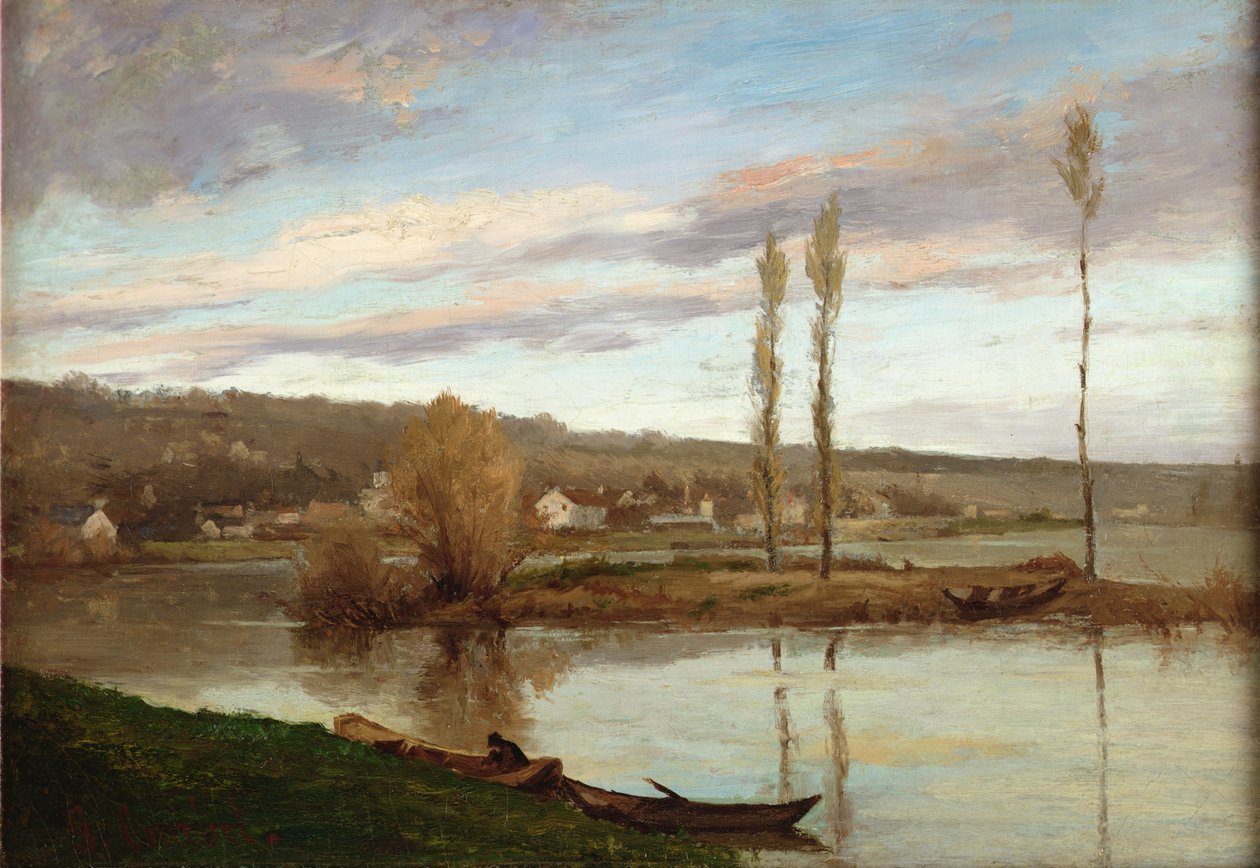 Seina v Bougival, kolem roku 1851 (olej na plátně) od Gustave Courbet