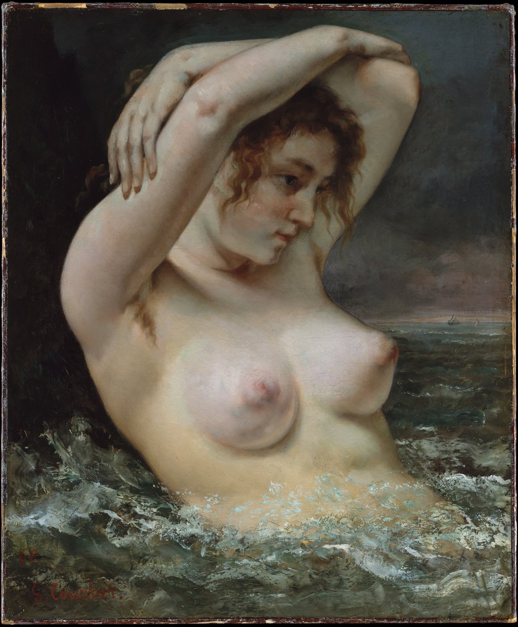 Žena ve vlnách od Gustave Courbet