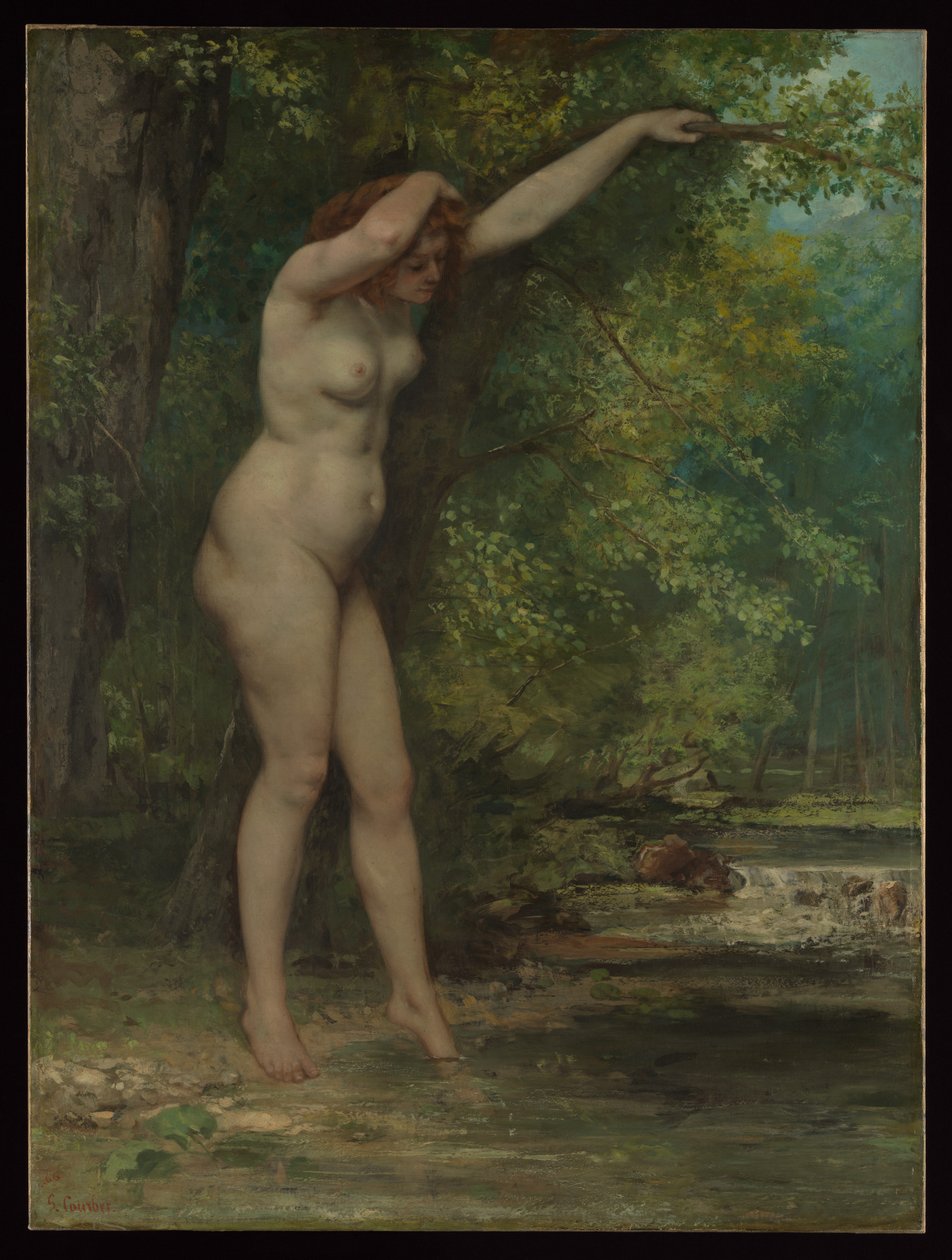 Mladá koupající se žena od Gustave Courbet