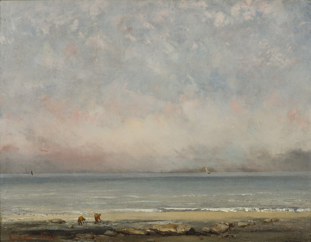 Pláž v Trouville, cca 1865. od Gustave Courbet