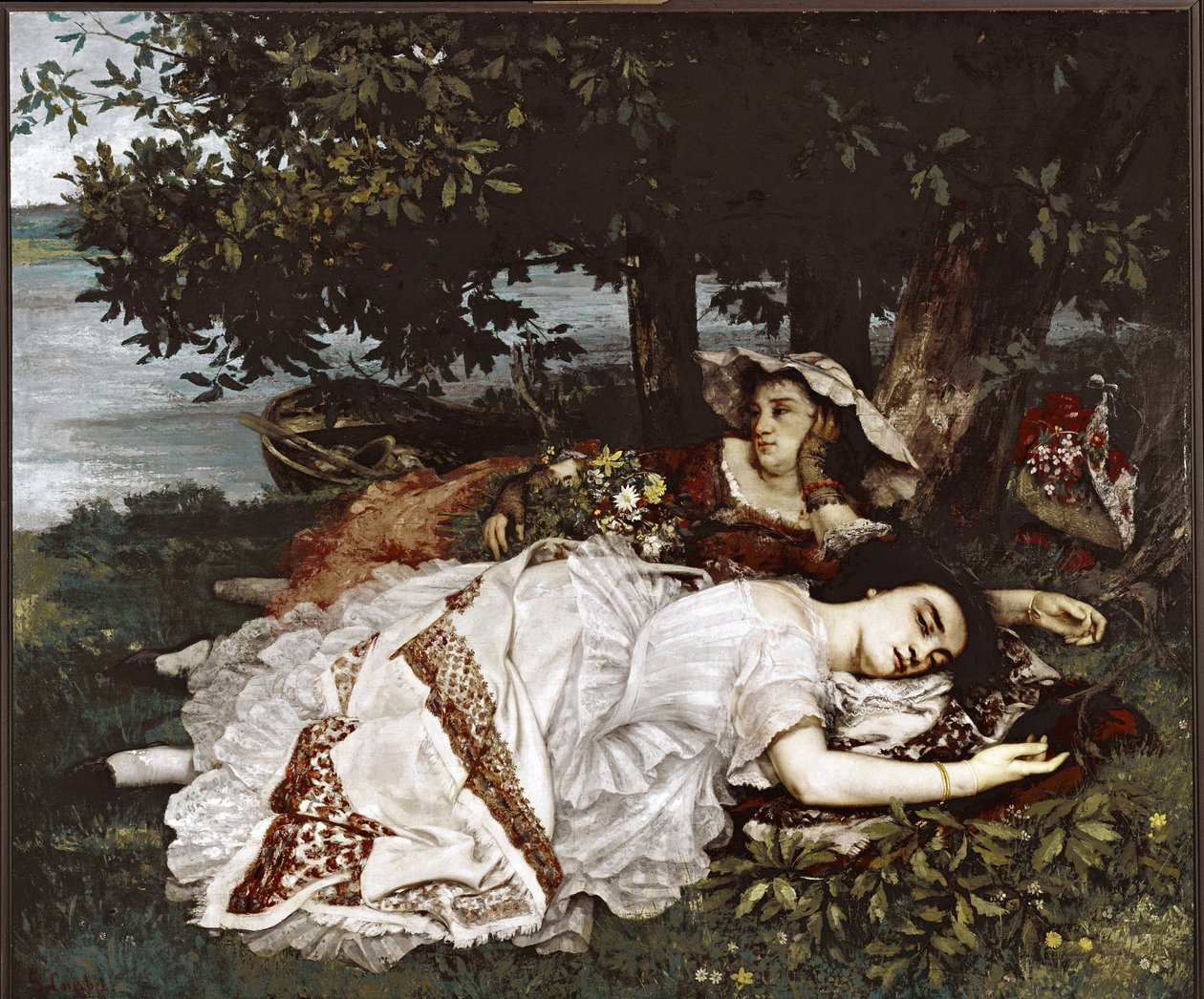 Dámy na břehu Seiny (olej na plátně od Gustave Courbet