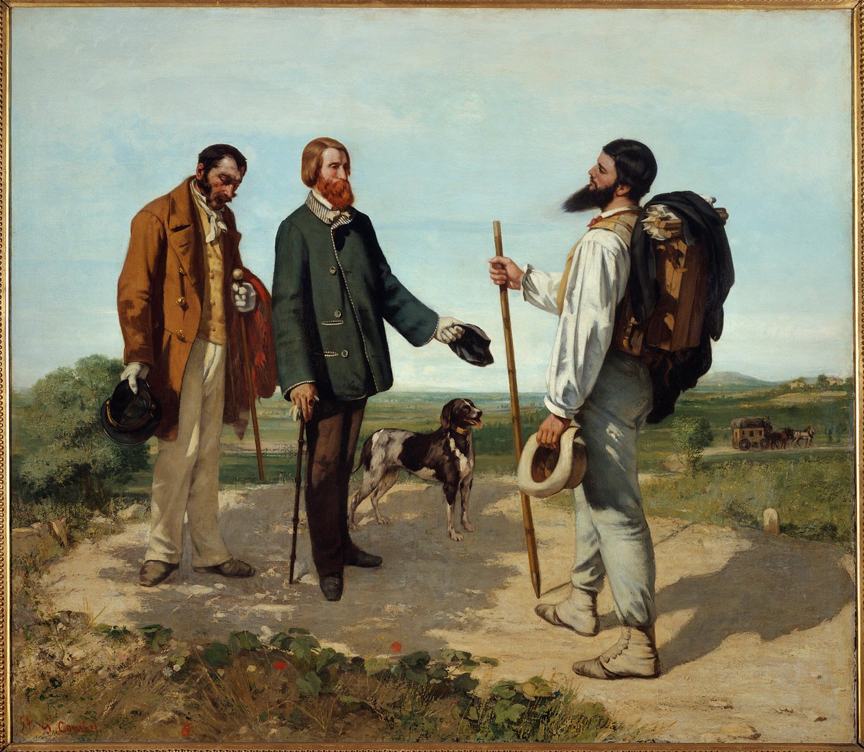 Setkání aneb „Dobrý den, pane Courbete“. Setkání Alfreda Bruyase a Gustava Courbeta. Obraz Gustava Courbeta (1819-1877) od Gustave Courbet
