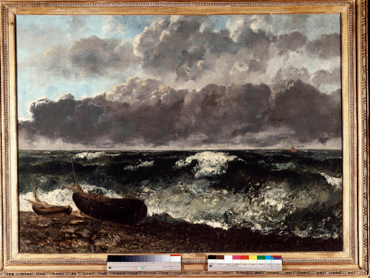 Rozbouřené moře říká vlna. Obraz Gustava Courbeta (1819-1877) od Gustave Courbet