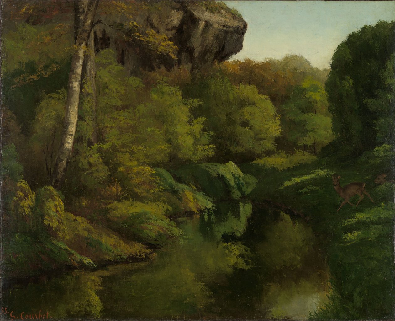Pohled do lesa Fontainebleau od Gustave Courbet