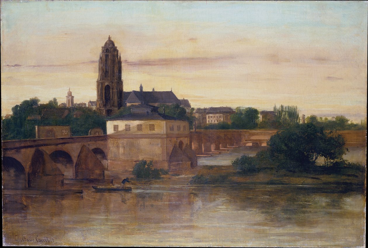Pohled na Frankfurt se Starým mostem ze Sachsenhausenu od Gustave Courbet