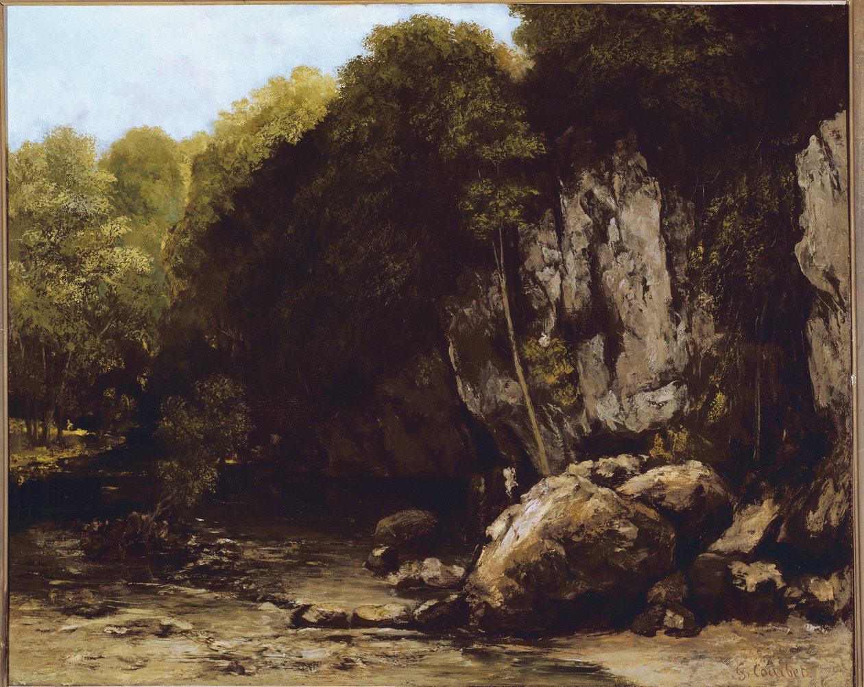 Pohled na místo Le Puits-Noir poblíž Ornans v Doubs (olej na plátně od Gustave Courbet