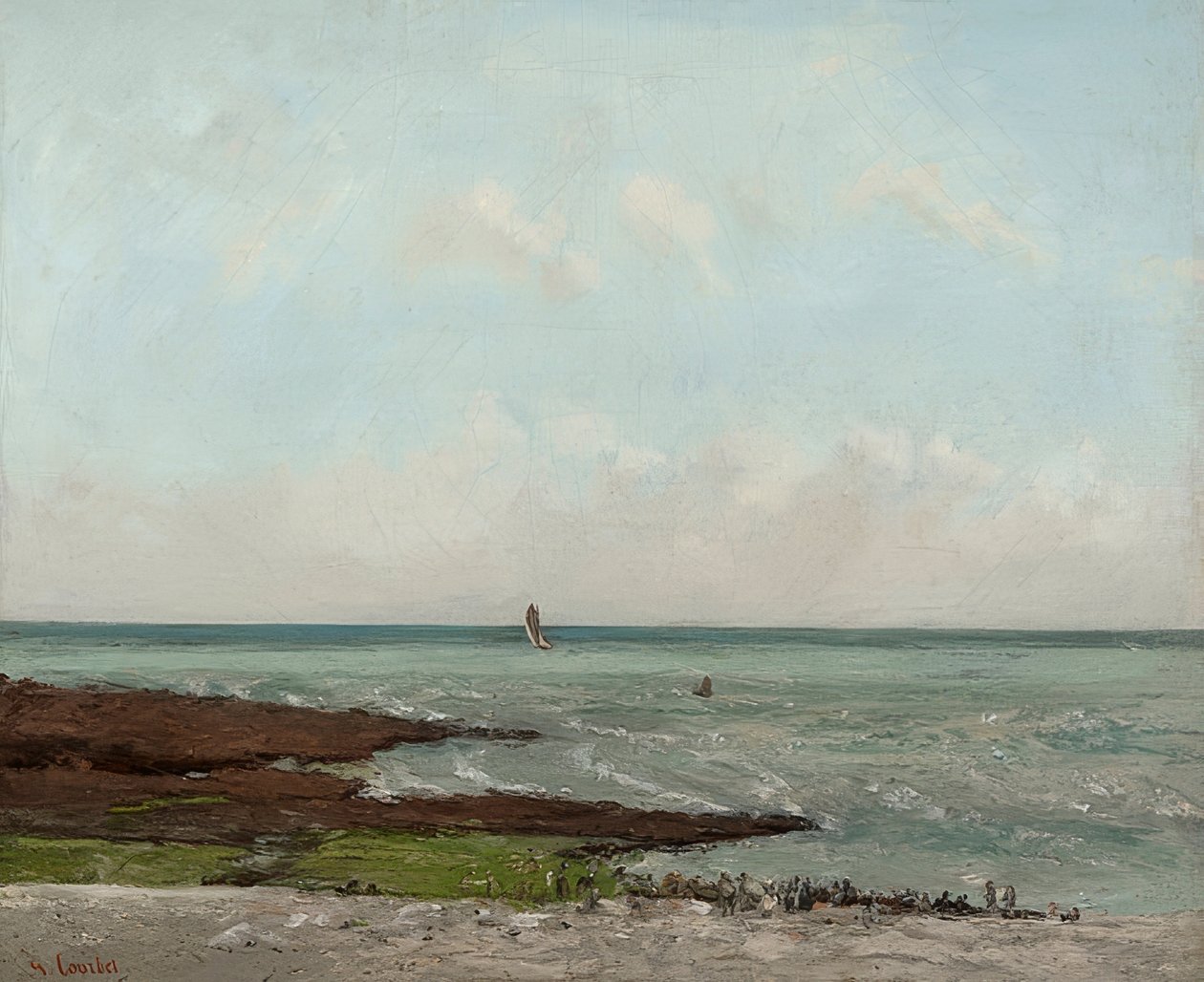 Prádelny v Ebbe, Étretat. 1866 nebo 1869 od Gustave Courbet
