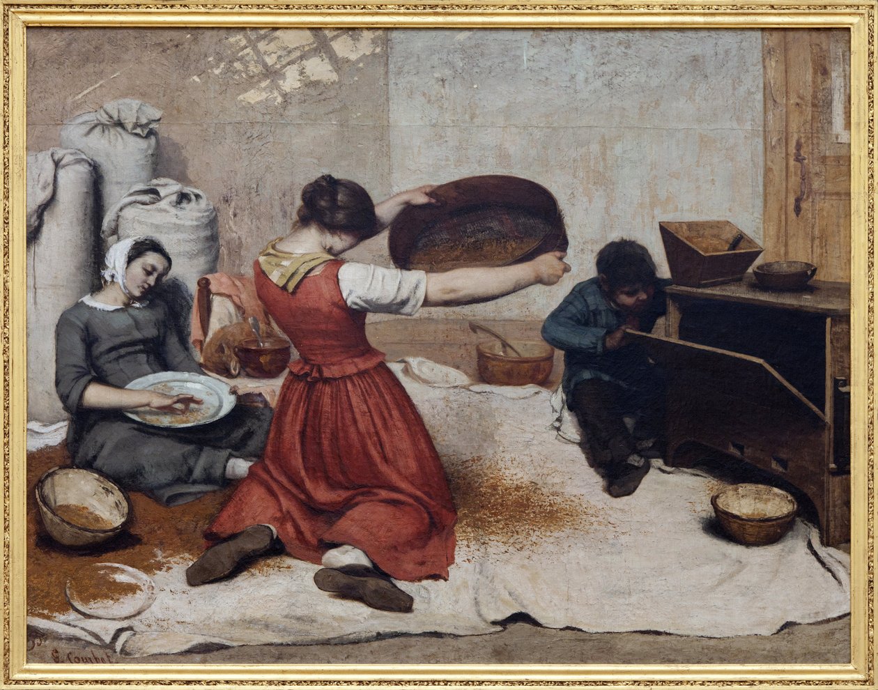Prosévače pšenice, Olejomalba na plátně od Gustava Courbeta (1819-1877). Fotografie, KIM Youngtae, Nantes, Musee des Beaux Art de Nantes. od Gustave Courbet