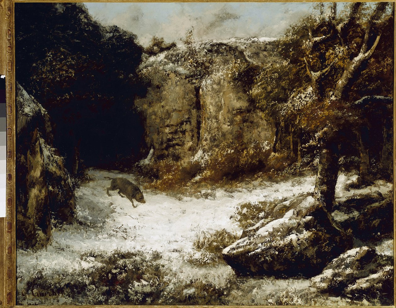 Zimní krajina s kanci Malba Gustava Courbeta od Gustave Courbet