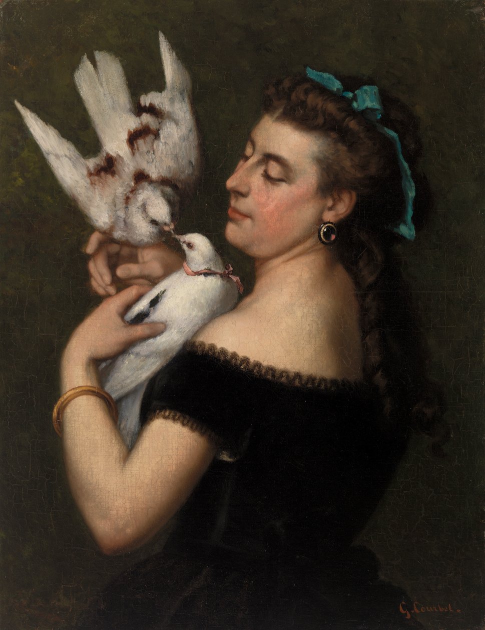 Žena s holuby od Gustave Courbet