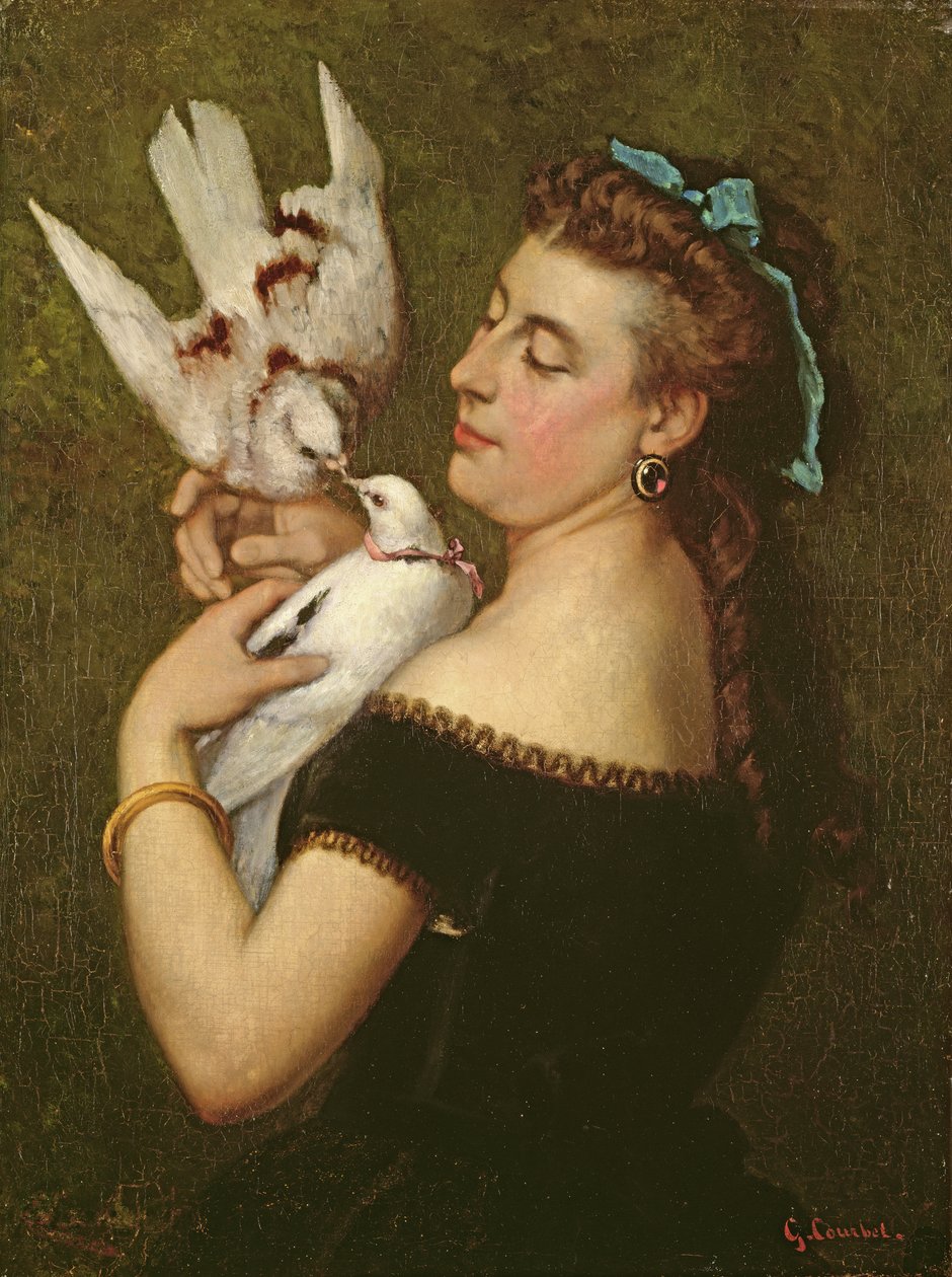 Žena s holuby od Gustave Courbet