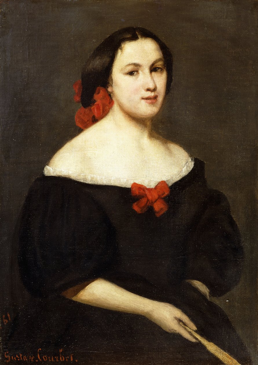 Žena s ventilátorem; Femme a L"Eventail, 1861 od Gustave Courbet
