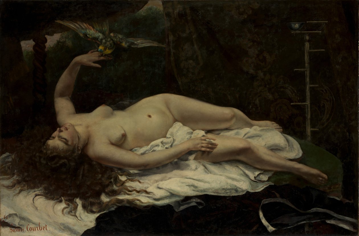 Žena s papouškem, 1866. od Gustave Courbet