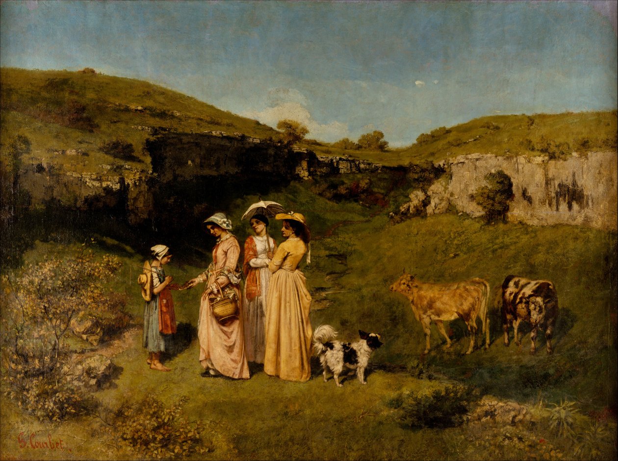 Mladé dámy z vesnice, 1851-52. od Gustave Courbet