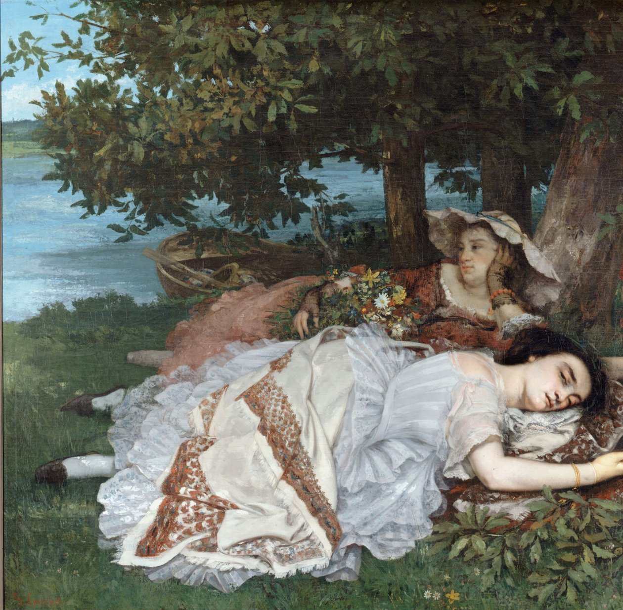 Mladé dámy na břehu Seiny od Gustave Courbet