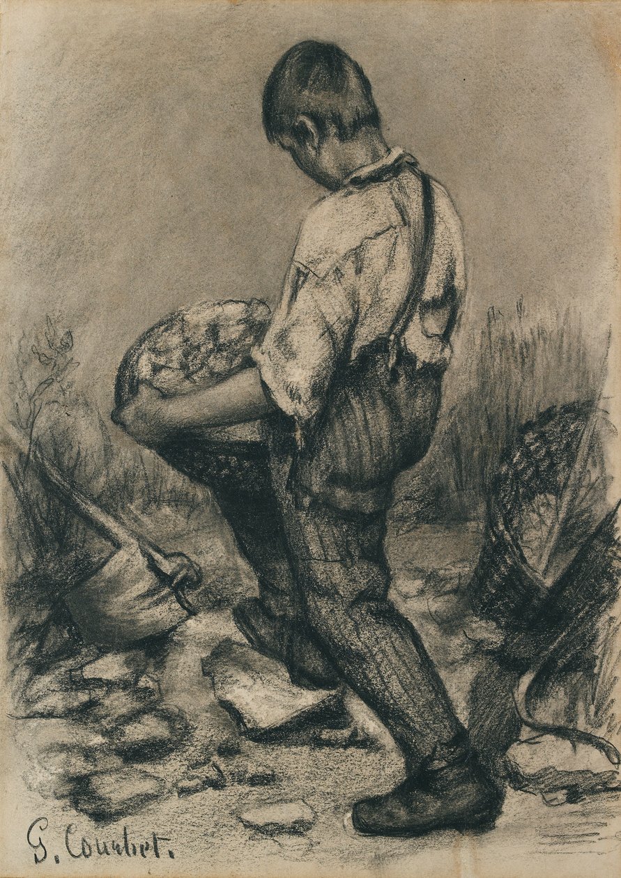 Young Stone Breaker, c1864-1865 od Gustave Courbet