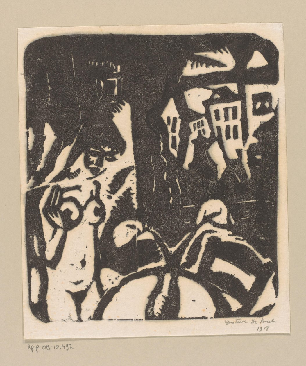 Interiér s nahou ženou a oknem od Gustave De Smet (signed by artist)