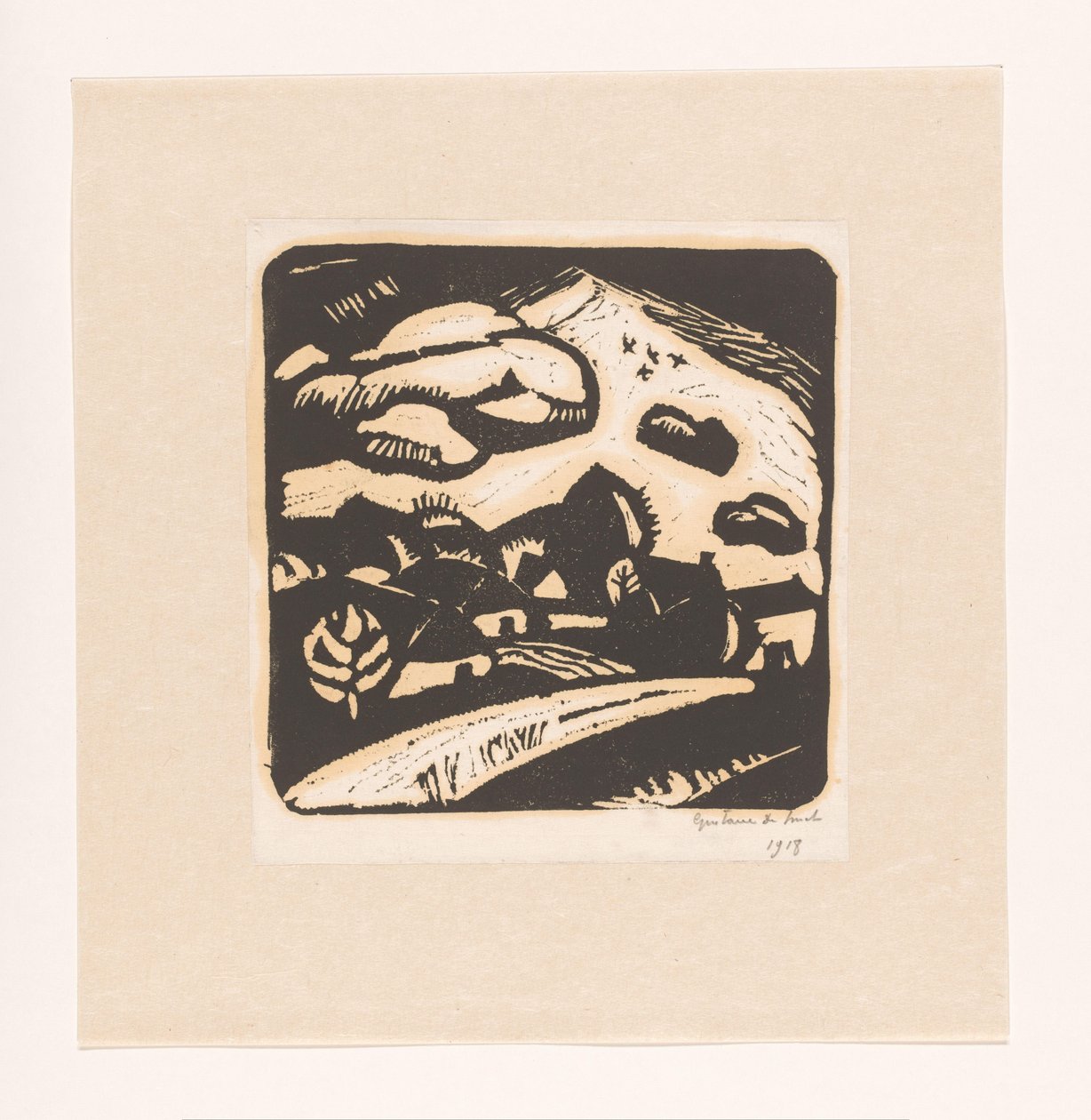 Krajina s domy, silnice a hory od Gustave De Smet (signed by artist)