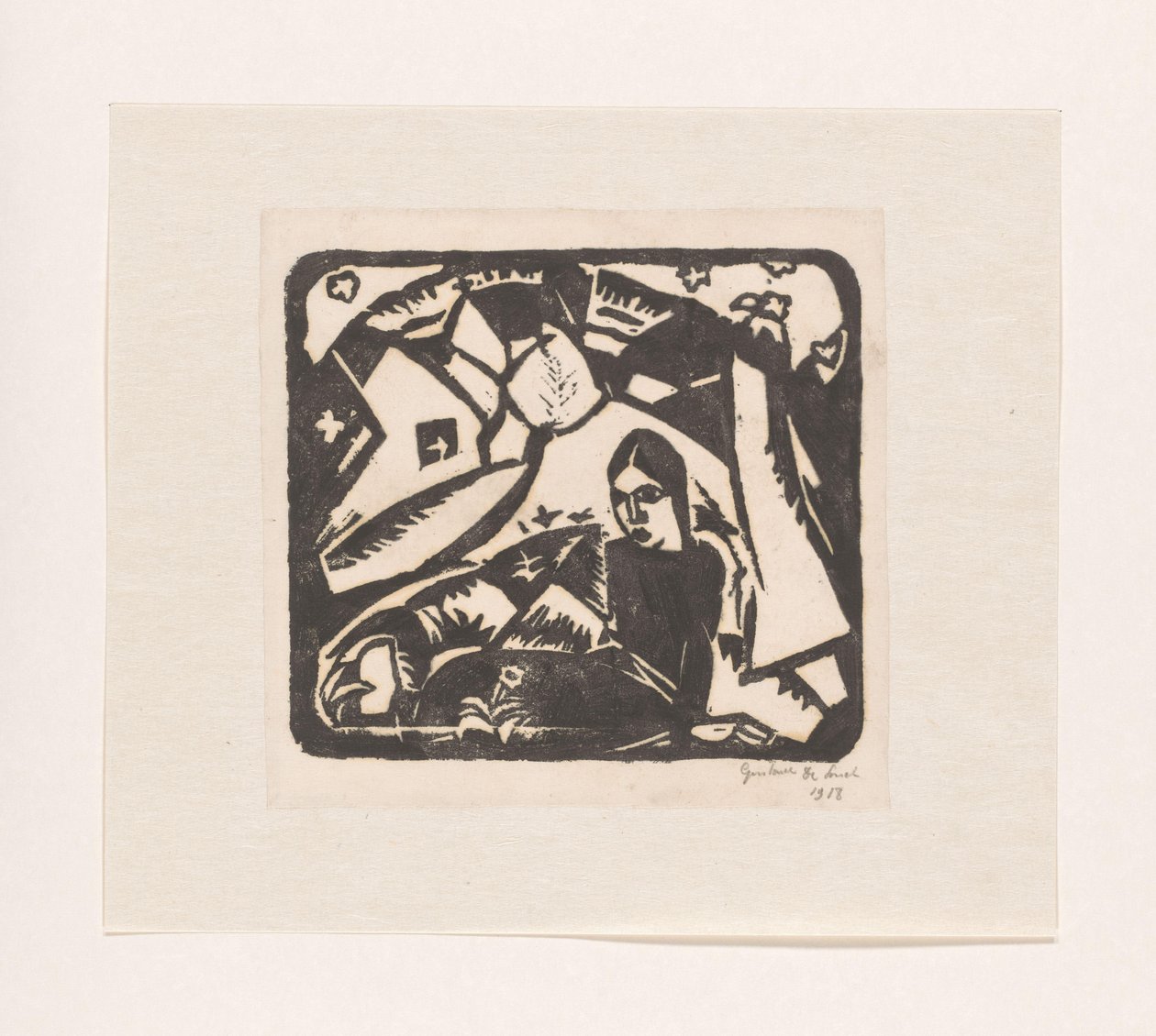 Sedící žena v krajině od Gustave De Smet (signed by artist)