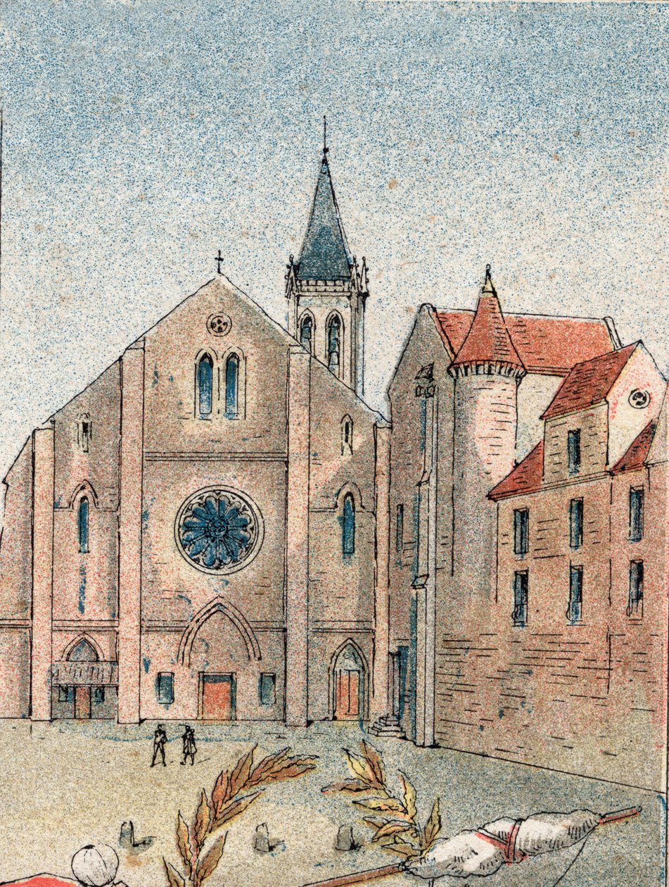 Pohled na opatství St Genevieve v Paříži od Gustave Demoulin