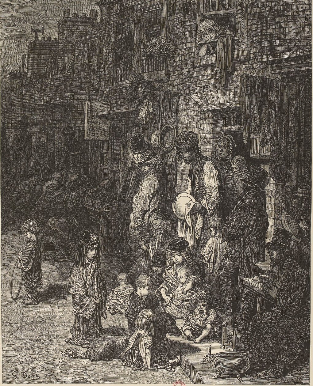 Gustave Doré - Wentworth Street Whitechapel - Londýn, pouť od Gustave Dore
