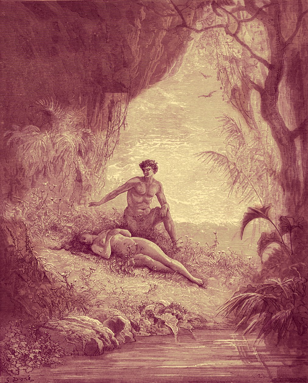 Adam a Eva - Bible od Gustave Dore