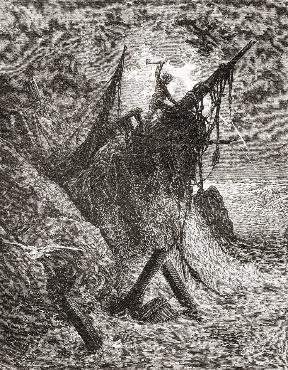 Podle předlohy Gustava Doreho ke knize Victora Huga Dělníci moře. Z knihy Život a vzpomínky Gustava Doreho, vydané v roce 1885. od Gustave Dore