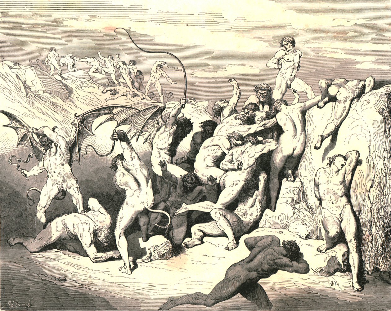 Ach! Jak je svázali na prvním pruhu!, c1890. od Gustave Dore