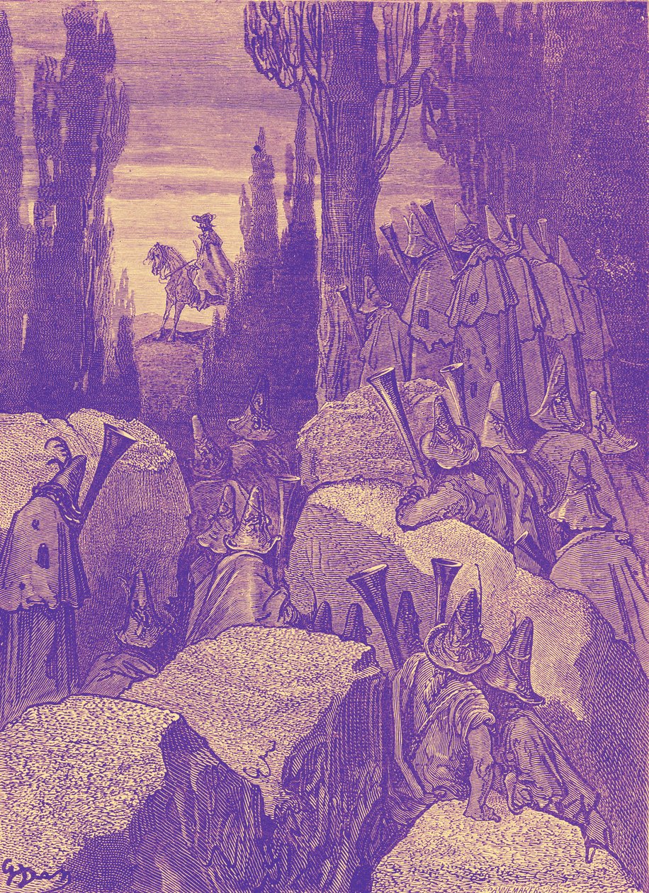Baron Münchausen: Loupežníci / bandité, od Doré. od Gustave Dore
