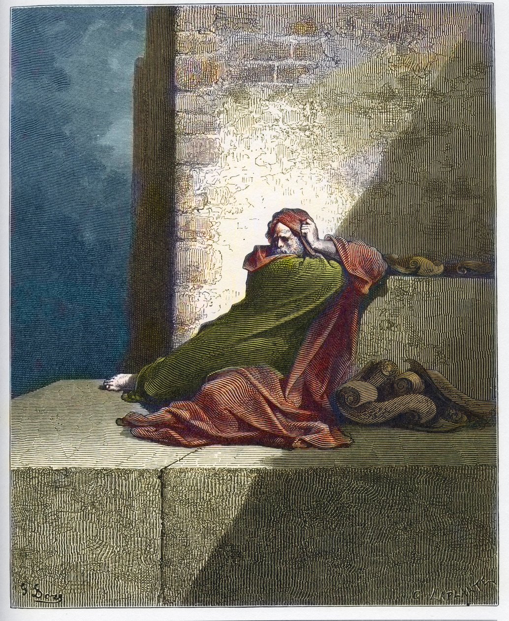 Baruch - Baruch ben Neria - Rytina z „The Dore Bible“ od Gustava Dore (1832-1883) od Gustave Dore